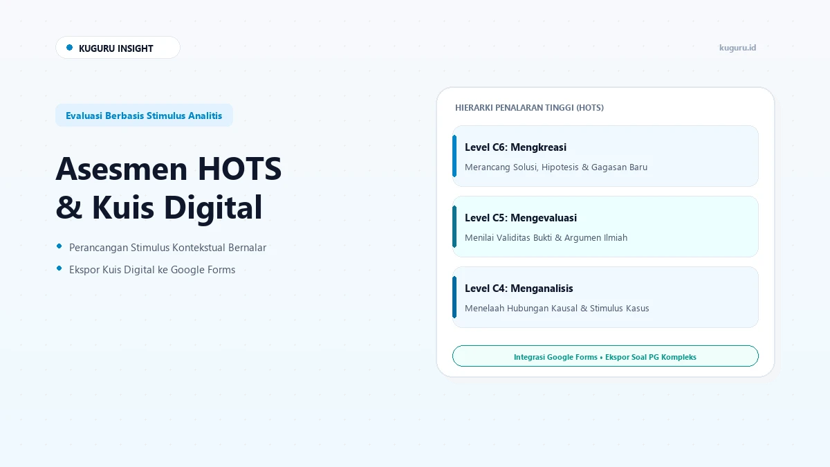 Penyusunan butir soal evaluasi berbasis stimulus HOTS dan integrasi kuis digital Google Forms